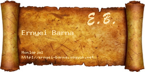 Ernyei Barna névjegykártya